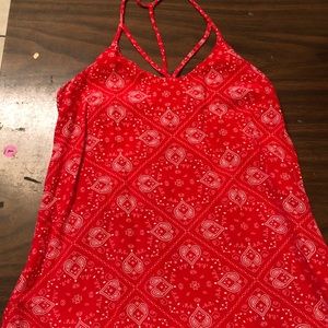 Red Paisley tank by No Boundaries